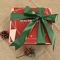 Vista 3 de TONIFUL 1-1/2 Pulgadas (40mm) x 100 Yardas de Cinta de Satén Verde Oscuro Ancha de Tela Sólida para Envolver Regalos, Cinta para Silla, Cinta