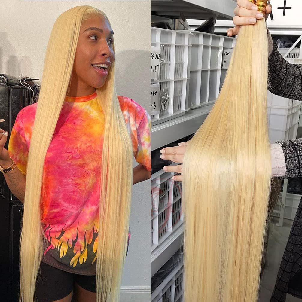 613 Straight Human Hair Bundles Seekomi Virgin Remy 24 26 28 Inch Blonde Human Hair Straight 3 Bundles Brazilian 613 Straight Bundles Human Hair Weave 613 Blonde Human Hair Extensions 3 Bundles