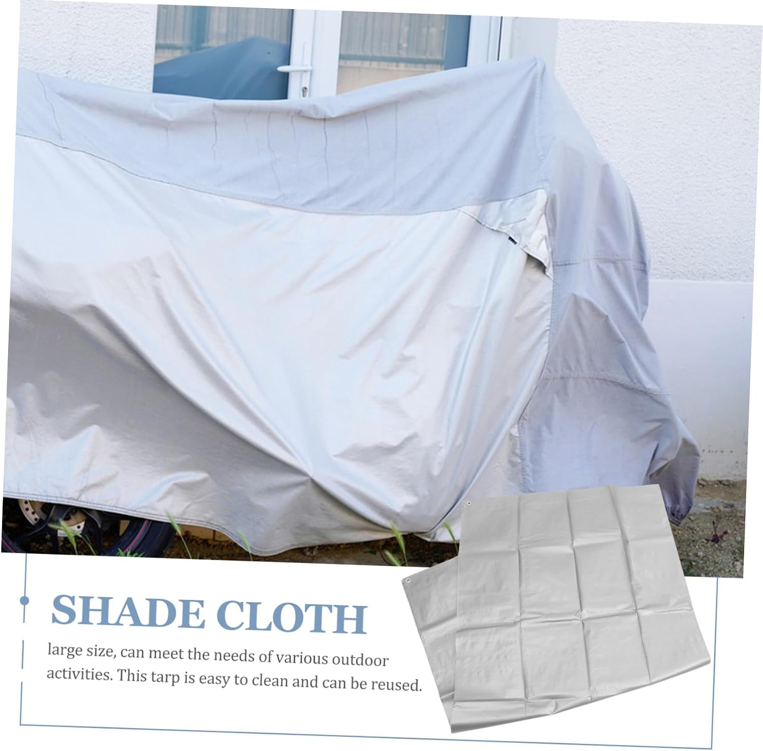 Kisangel Outdoor Tarp for Camping Shade Cloth Grommets Weather-Resistant Cover for Rain and Sun