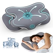 JINXIA Cuscino In Memory Foam per Tutti i Dormienti, Cuscino Cervicale Ergonomico per Alleviare il Dolore al Collo e alle Spalle, Cuscino Ortopedico con Federa Rimovibile, Grigio