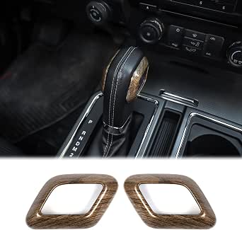 Red Gear Shifter Head Trim Cover Bezel For Ford F150 2015-2019 – 2-Piece Set, High-Quality ABS | Glossy Red Interior Upgrade
