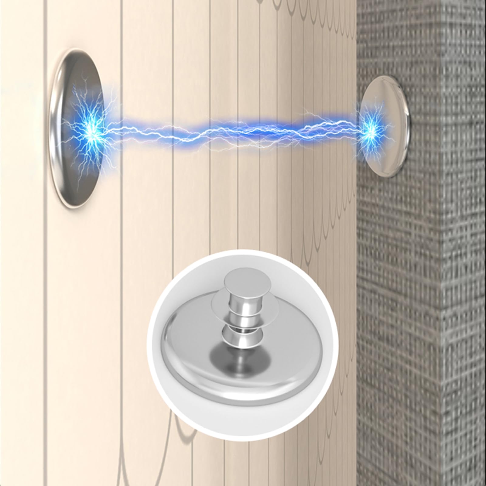 Folble - Separador magnético Waterof para baño con barra curvada, perfecto para tiendas de ropa, vestuarios y paneles solares mejorados