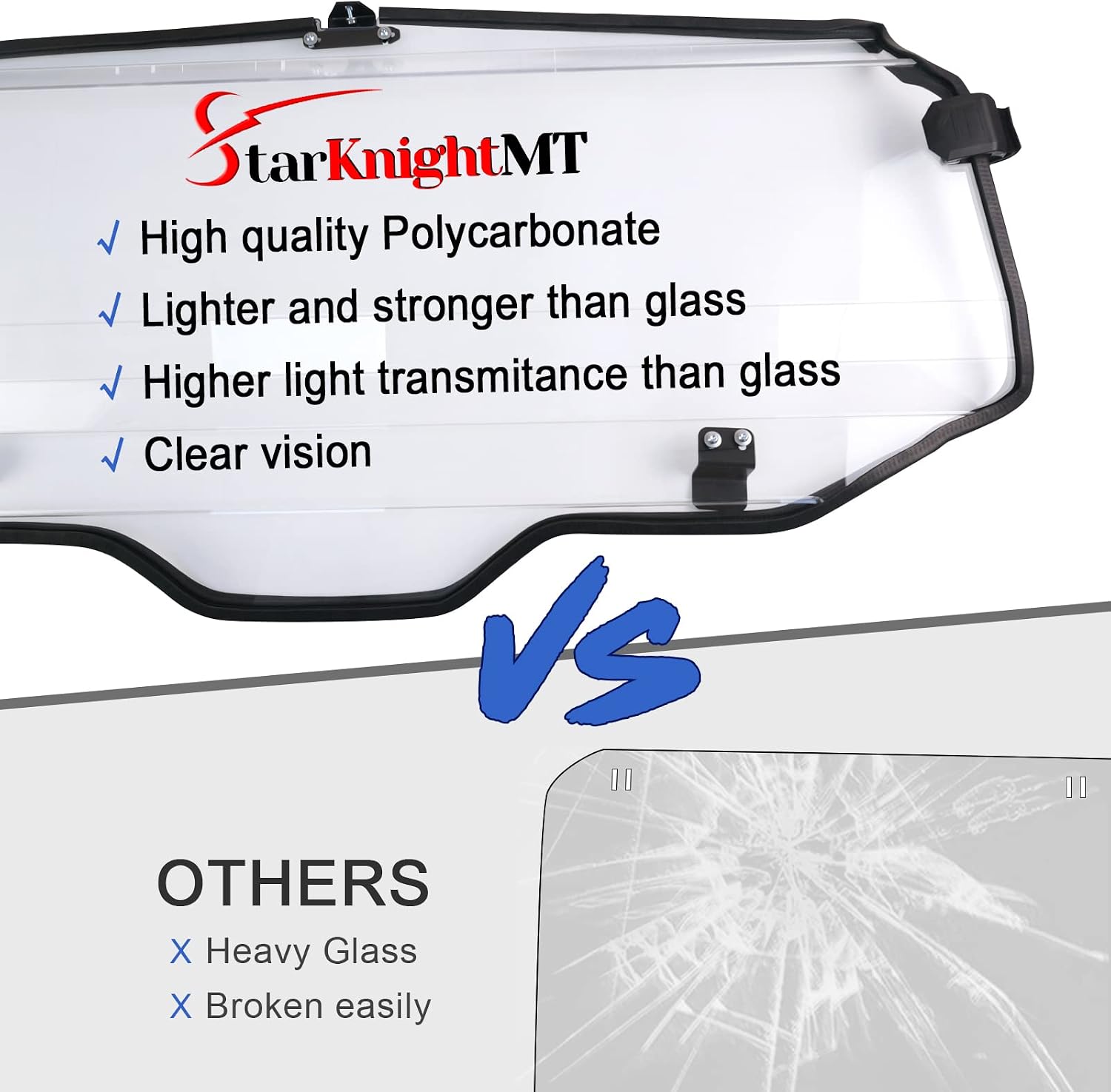 StarknightMT Talon 1000 Rear Windshield - Clear Polycarbonate Back Window for Talon 1000X-4| 4 Seater, 2019-2025