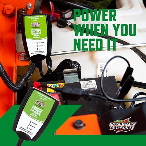 Miniatura 3 de Interstate Batteries Powersports - Cargador de batería de 1.0 amperios - Plomo ácido sellado o AGM - Motocicletas, ATV, Marina, motos de nieve,