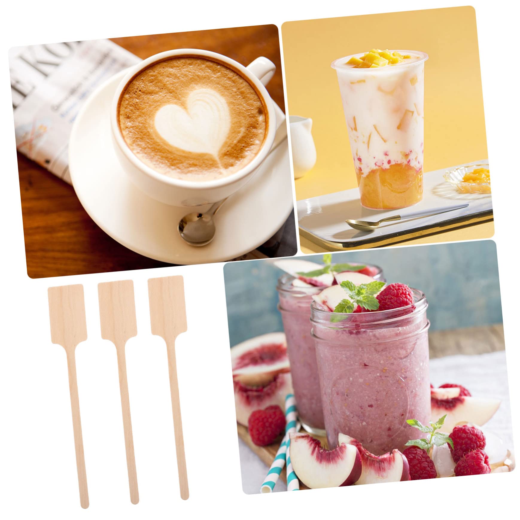 OFFSCH 10Pcs Wooden Stirring Sticks for Coffee and Juice Disposable Drink Mixing Rods Wooden Coffee Stirrers for Beverages for Home and Parties