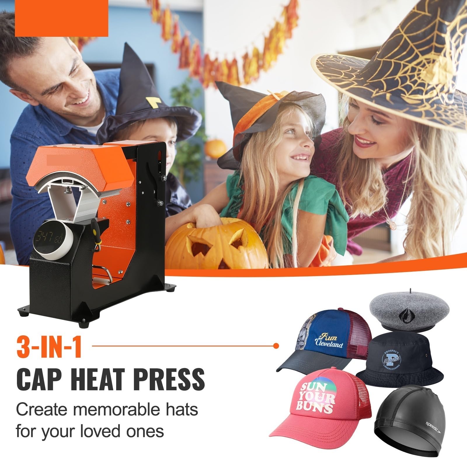3-in-1 Auto Hat Cap prasa termiczna 6.4x3.5in naciśnij pokrętło transfer sublimacyjny z klapką w/3 szt. wymienna podkładka grzewcza Dla początkujących majsterkowiczów