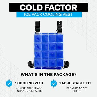 COLD FACTOR Ice Pack Cooling Vest for Men & WomenLightweight, Adjustable Phase Change Cooling Vest for Hot Weather, Athletes, Outdoor Work, Industrial Use - Breathable Technology, Functional, Stylish
