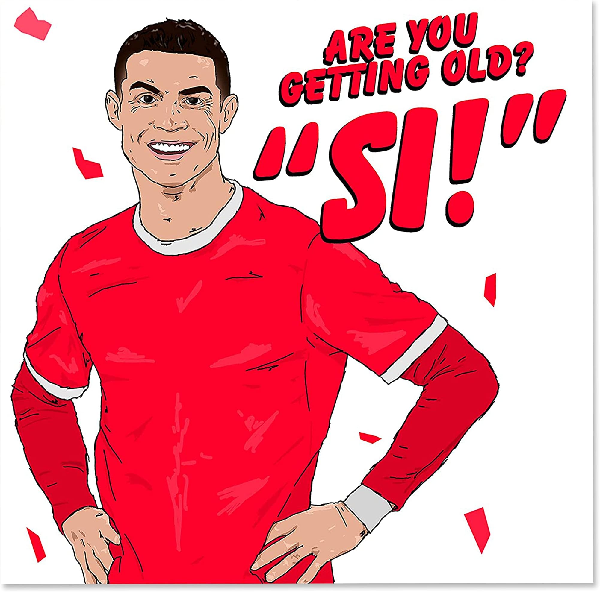 NotNiceThings Cristiano Ronaldo Birthday Card, Man United Birthday Cards for Him, Football Birthday, Manchester United, Boyfriend, Dad, Brother, Football