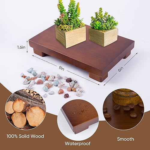 Miniatura 6 de Soporte de jabón con pedestal de madera, bandeja de baño, elevador de madera de granja, soporte para bandeja de jabón para cocina, decoración de