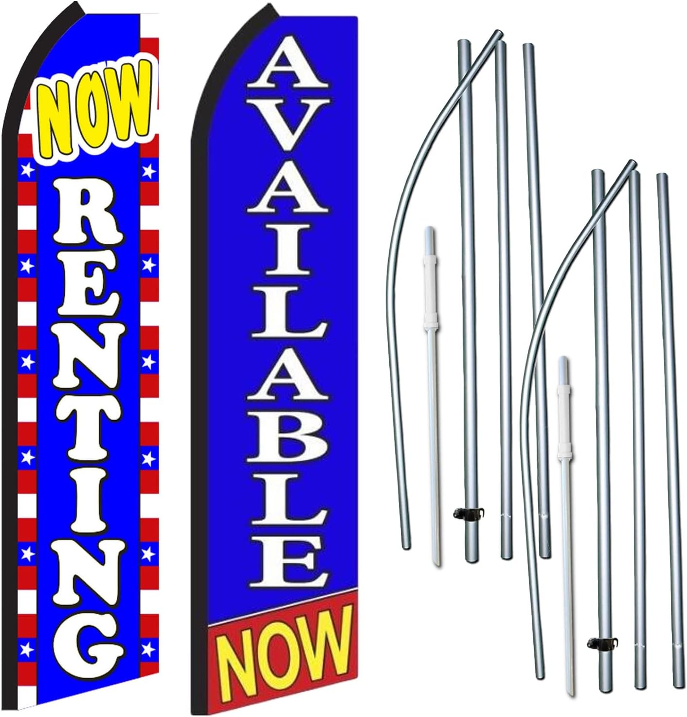 Amazon.com: Now Renting/Available - 2 Pack of Swooper Feather Flag Sets ...