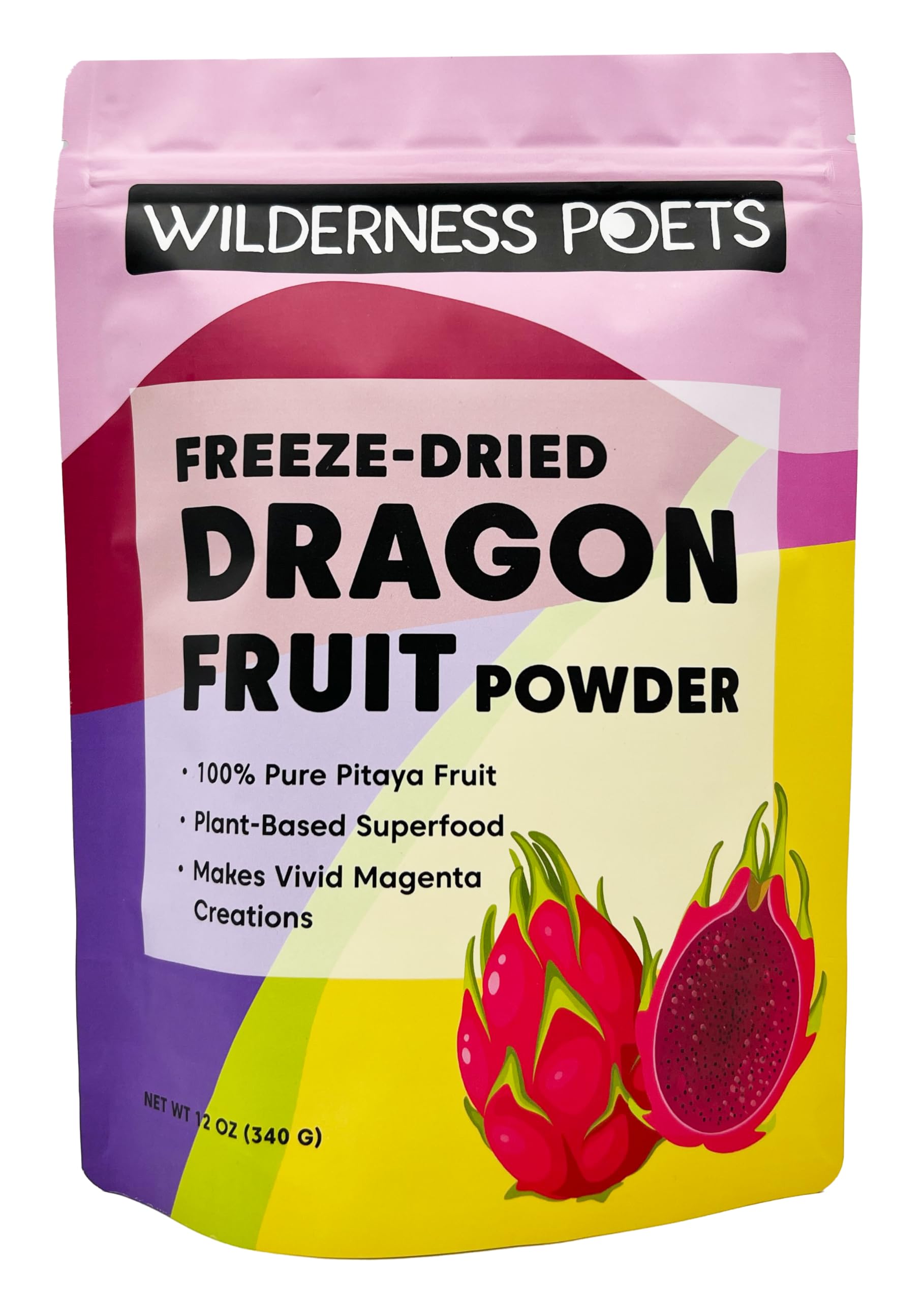 Wilderness Poets, Freeze-Dried Dragon Fruit Powder - Pink Pitahaya (12 Ounce)