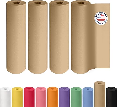 Miniatura 197 de IDL Packaging - Rollo de papel kraft rojo de 36 x 2160 pulgadas (180 pies), hecho en Estados Unidos, grosor 45 libras, arte, envoltura regalos