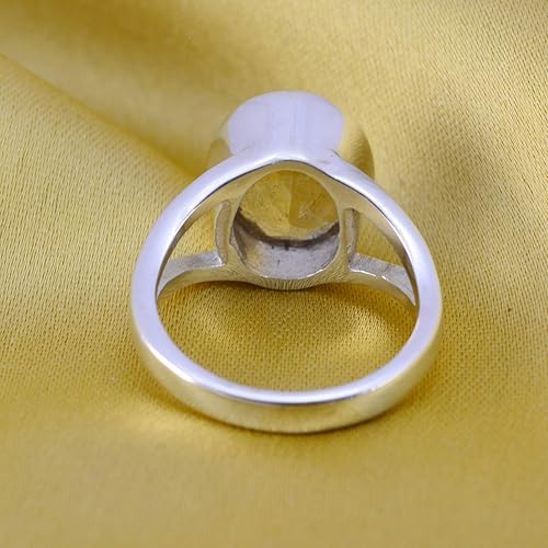 Miniatura 4 de Joyas Plata Real Gemstones Oval Forma Una Piedra Citrino Facetado Anillos De Plata De Ley Amarillo Citrino Anillo Junio Nacimiento Géminis