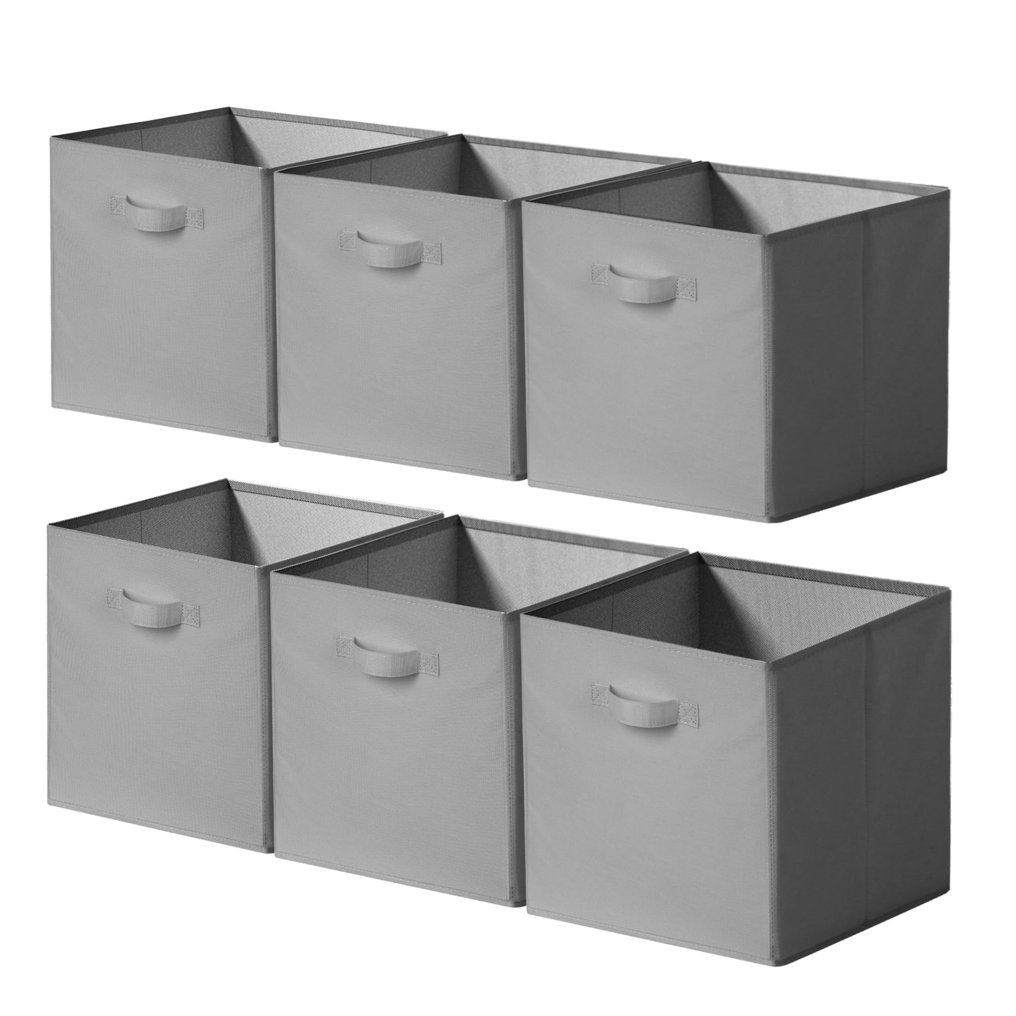 Cupic Cupid 6-Pack 13x13 Storage Cube Bins, Storage Organizer Bins, Gray