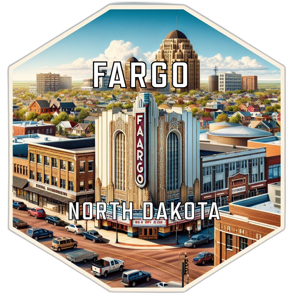 Fargo North Dakota Travel Destination Souvenir Vinyl Decal Sticker 4-Inch