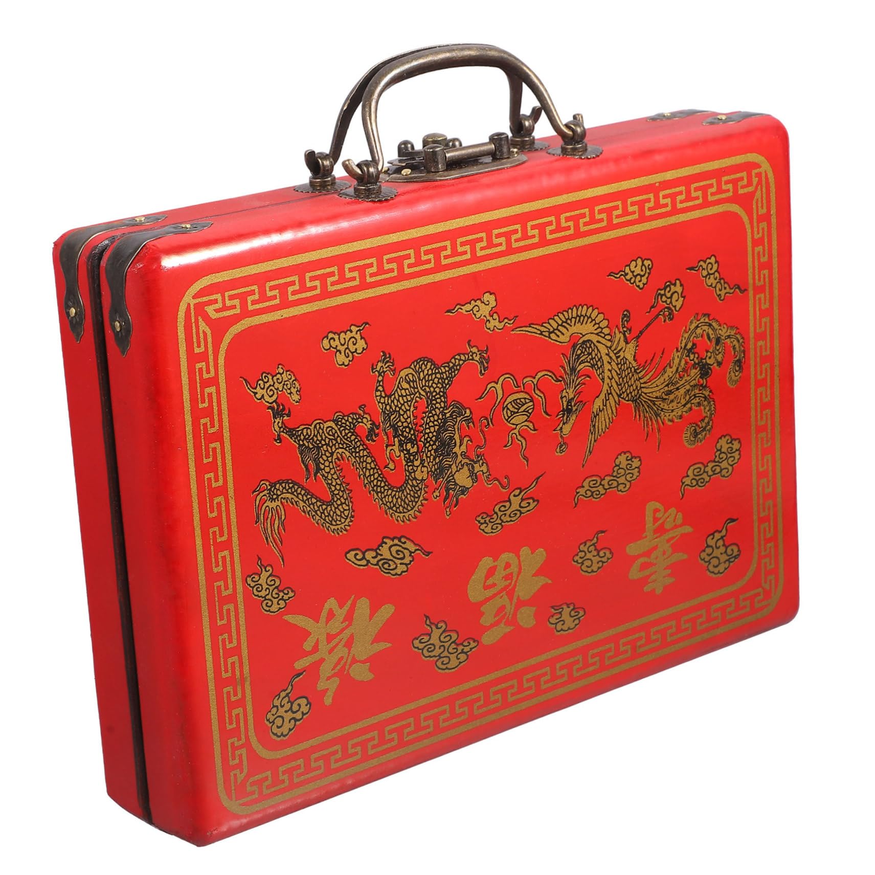 Boîte de mahjong vintage idéale pour transporter votre jeu sans l'abîmer