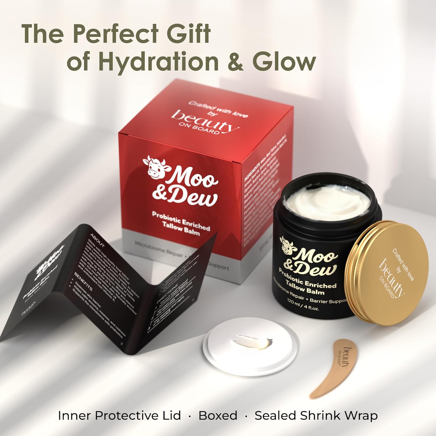 Beef Tallow for Skin & Face – Probiotic-Enriched Tallow Balm, Pasture-Raised Moisturizer with Citrus Extract, Hydrating Cream for Dry or Sensitive Skin, Gift Box & Bamboo Spatula Included (4 fl oz) - Image 7