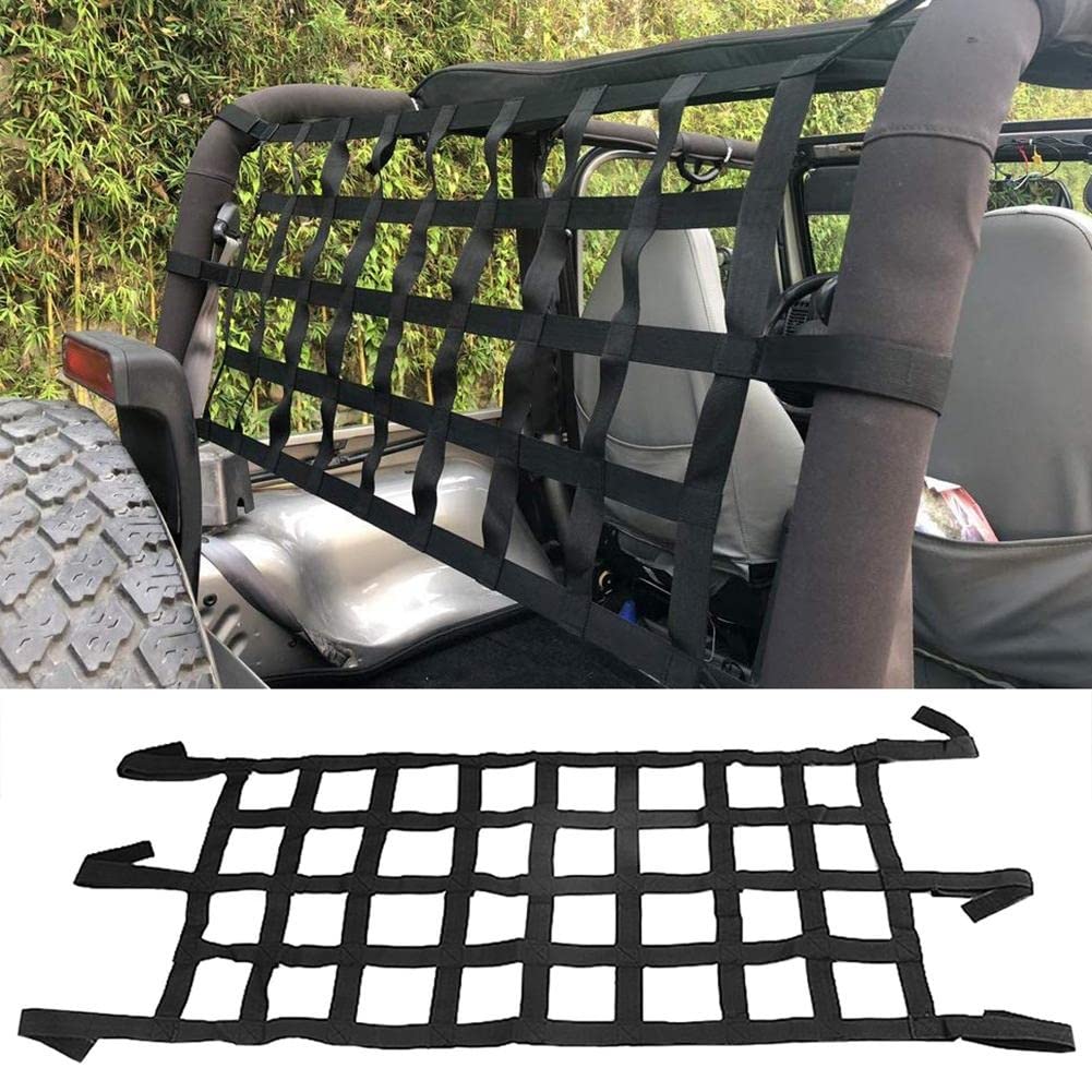 Barre Trasversali Tetto Amaca per Rete Portaoggetti Portabagagli per Bagagliaio Posteriore per Tetto Auto Carico per Wrangler Rete per Auto Universale per Carichi Pesanti Portapacchi