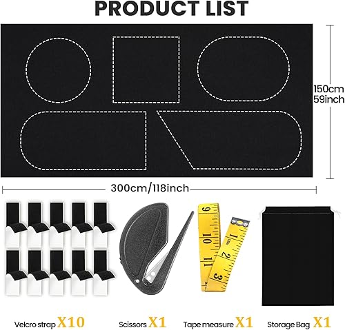 Miniatura 3 de Persianas 100% opacas para ventanas de dormitorio (118 pulgadas de ancho x 59 pulgadas de alto), persianas opacas sin taladro, persianas opacas con