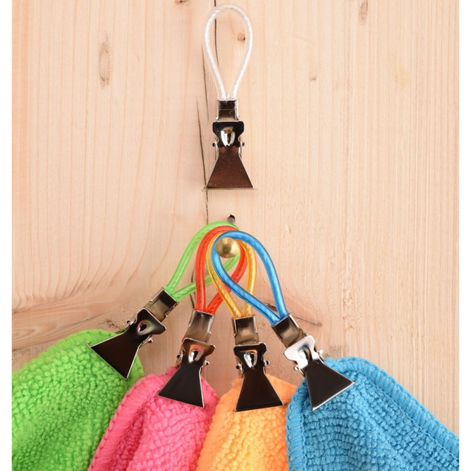 Lot De 10 Pinces à Suspendre Pour Torchons - En Fer Avec Boucle, Pour Rangement Cuisine Et Salle De Bain, Blanc