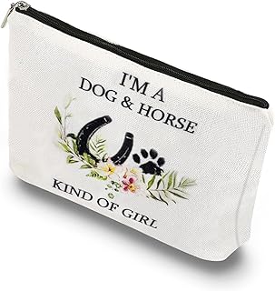 DEGPUM Chicken Lover Gifts,Chicken Gifts for Women Girls,Cosmetic Makeup Bag Gifts for Chicken Lovers,Funny Chicken Farmer Lover Cosmetic Makeup Bag,Crazy Chicken Lady Gift,Cosmetic Makeup Bag, Dog and Horse