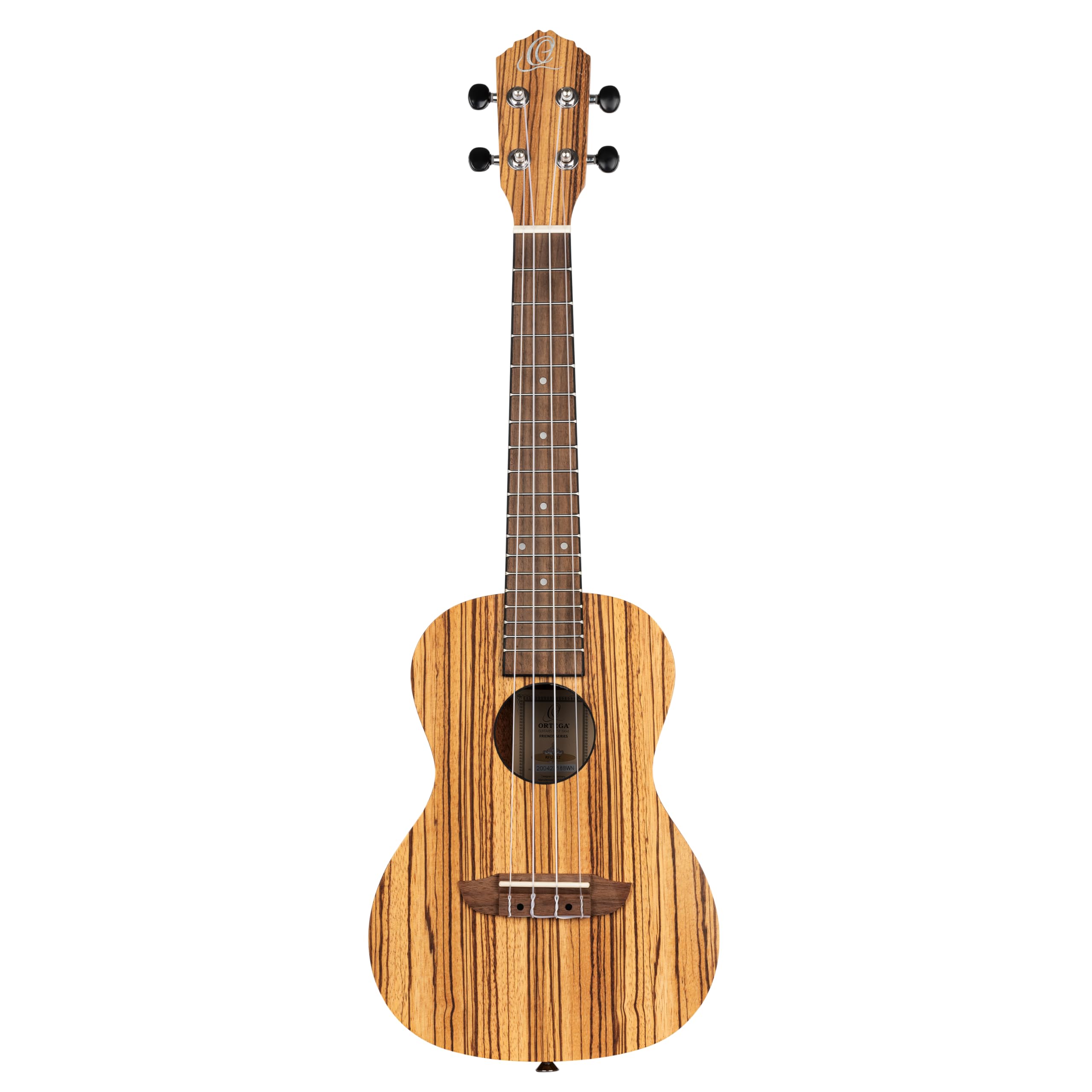 Ortega Guitars Ukulélé Concert Acoustique – Série Timber – Housse Incluse – Zebrawood, Naturel (RFU11Z)