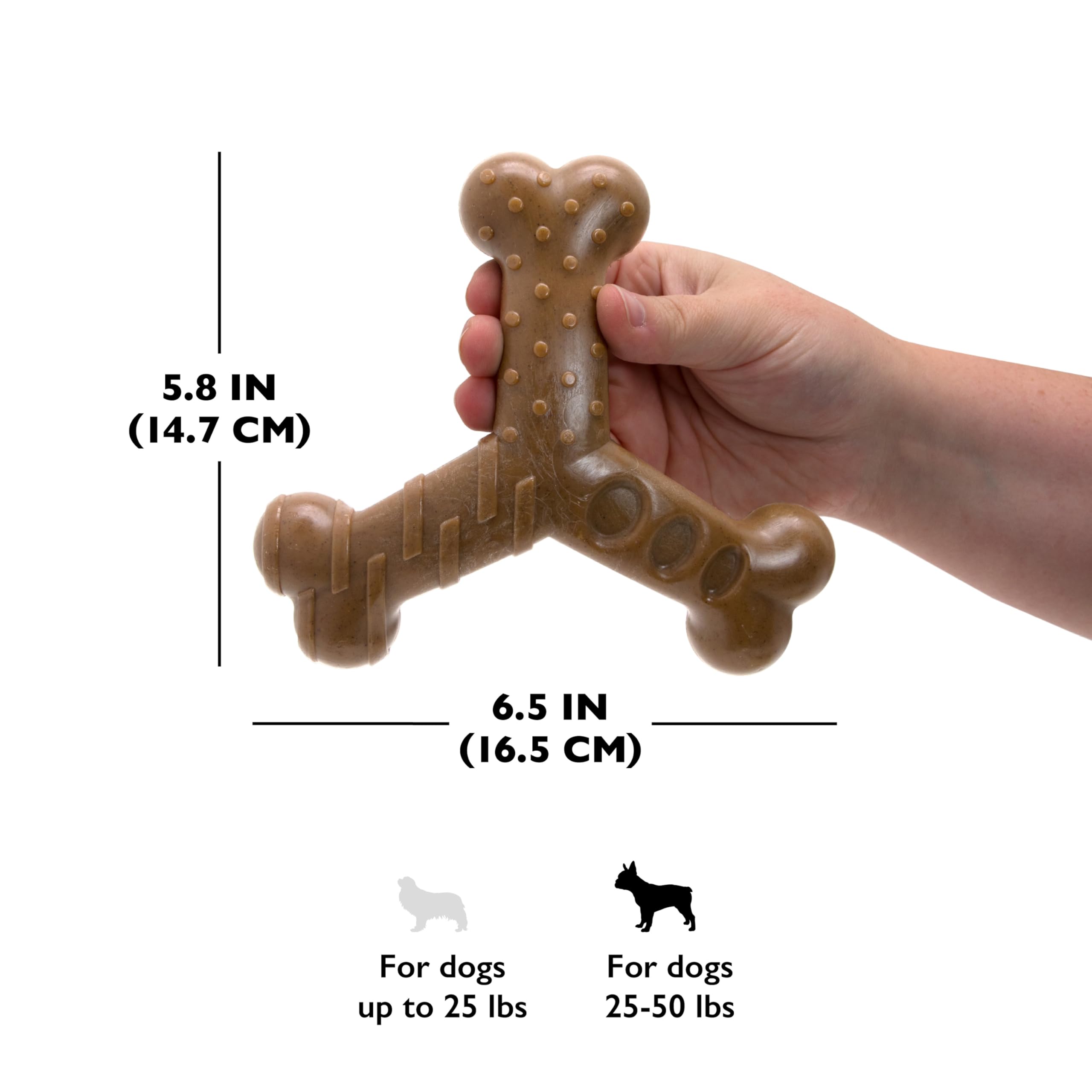 Chew King Bacon Lovin' Wishbone, Huesos de Nailon, Juguete masticable con Sabor a Tocino Texturizado