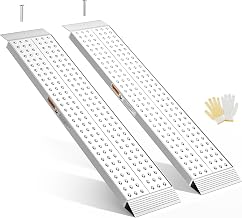 Aluminum Shed Ramp 55x11inch, gardhom 2PCS Riding Mower Ramps 3000lbs/Pair Capacity for Curb Steps Stairs Dirt Bike Motorcycle Lawn Mower Snow Blower Loading Ramps