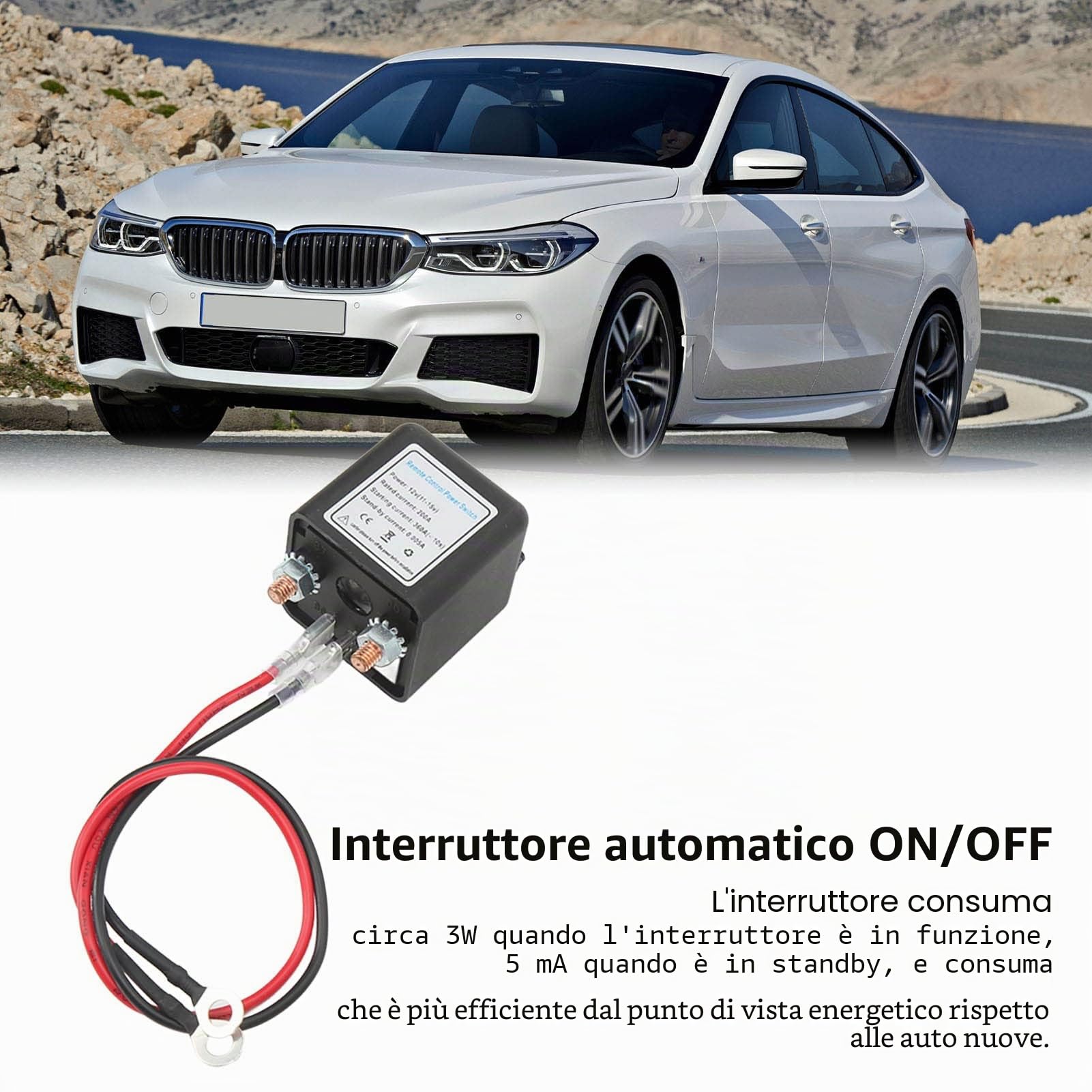 Interruttore di separazione batteria per auto, 200 A, 12 V, interruzione di corrente, interruttore kill, telecomando per auto, camion, barca (12 V200A)