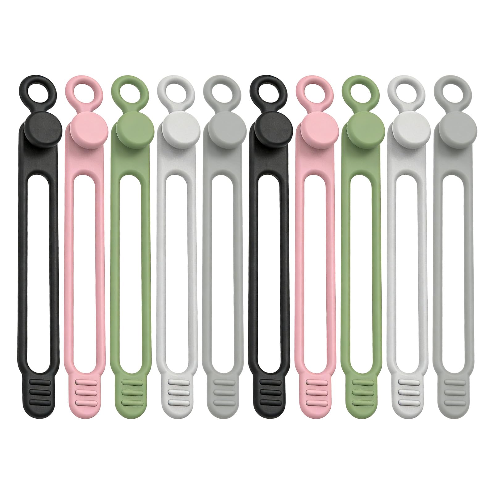 Cable Ties,10pcs,Small Zip Ties,Data Cable Organizer, Reusable Silicone Cables Straps,Elastic Reusable Silicone Cables Straps Cord Organizer for Bundling and Earphone, Phone Charger