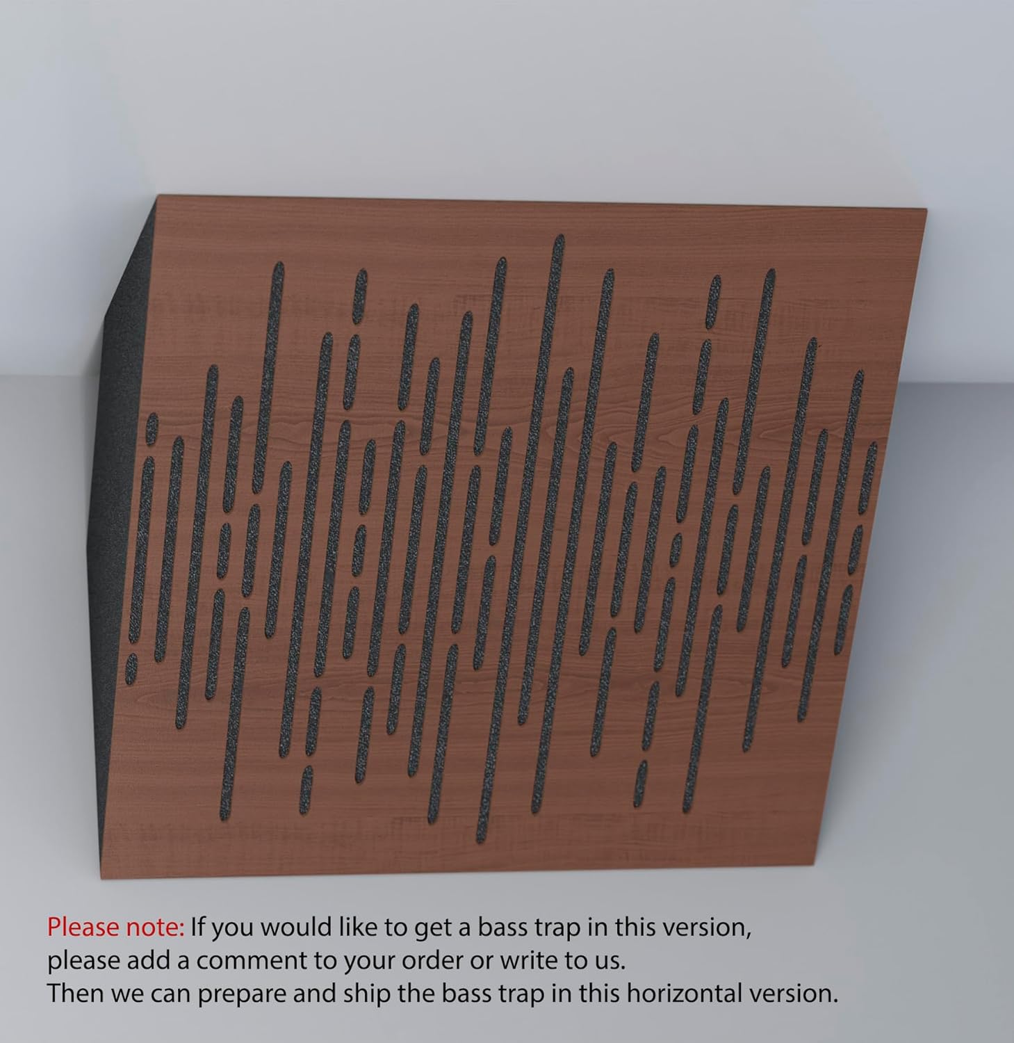 2-Pack — Acoustic Corner Bass Trap | 50x50cm | Audio Soundproofing Record Studio Treatment | Absorption - Diffusion - Reflection | Color: (Nut, x2 WAVE-150mm)