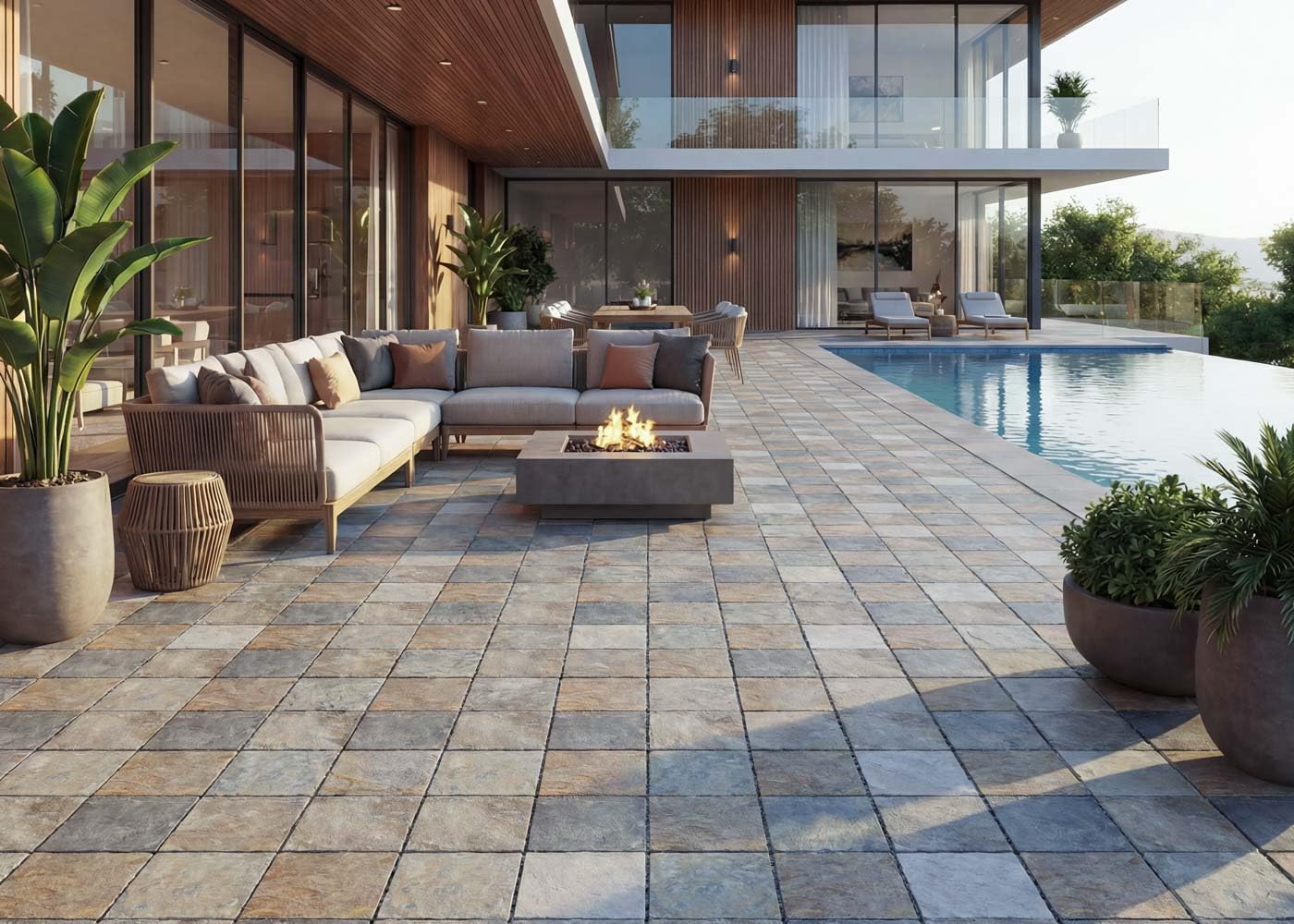 Baldosa de piedra HWC-E18, baldosa de suelo baldosa encajable balcón/terraza piedra natural, 11x de 30x30cm = 1m² - Granito multicolor