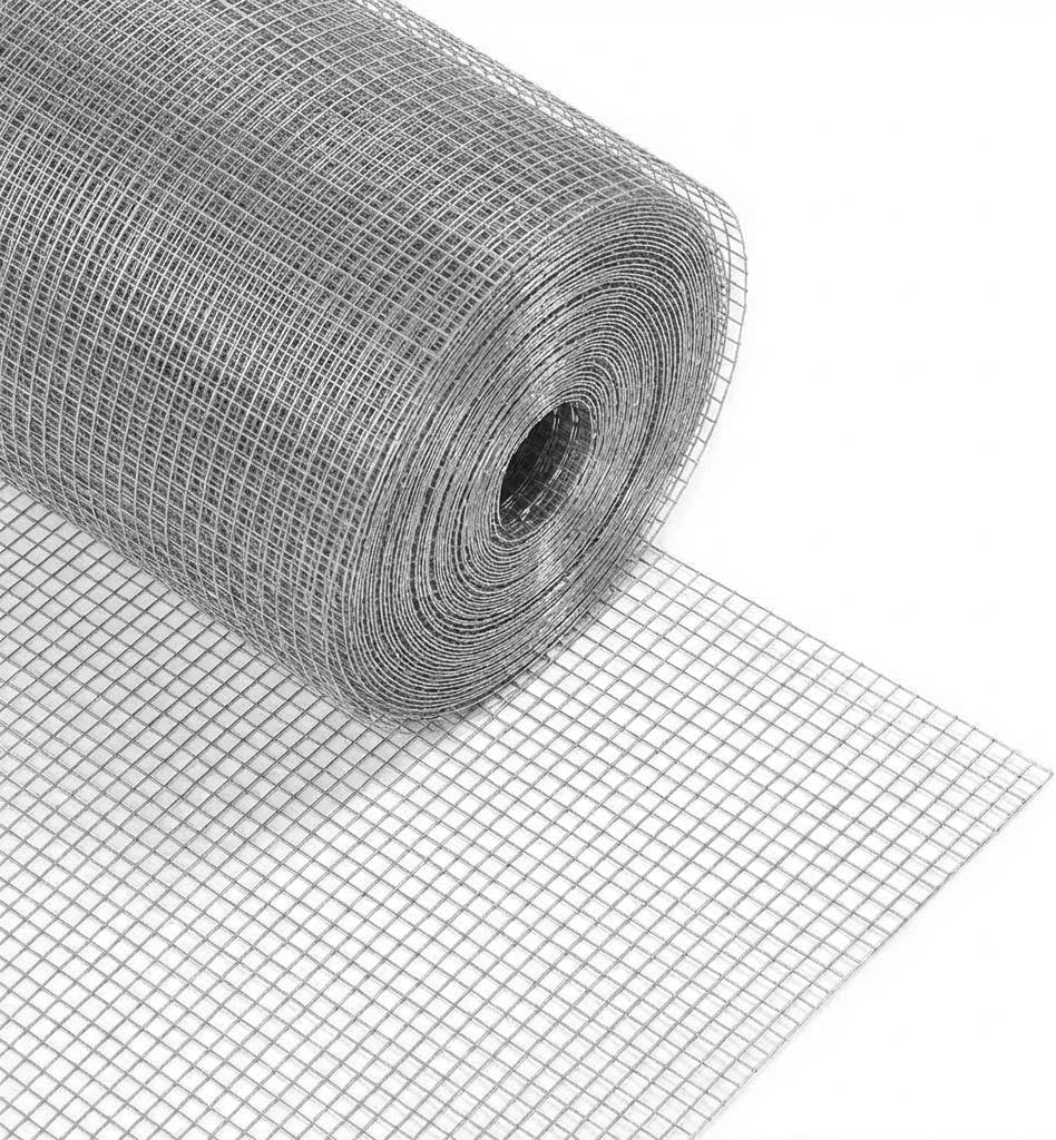 Hardware Cloth 1/4 Inch Mesh, 48in x 50ft Galvanized Metal Wire Mesh, Silver Welded Wire Fence for Chicken Coop, Garden, Pet Enclosure, Model W48L50C23