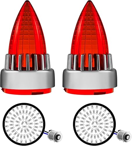 FATECIM Indicadores intermitentes de luz roja para motocicleta de 2 pulgadas 1156 con lente roja de repuesto supersónico para Harley Softail Touring