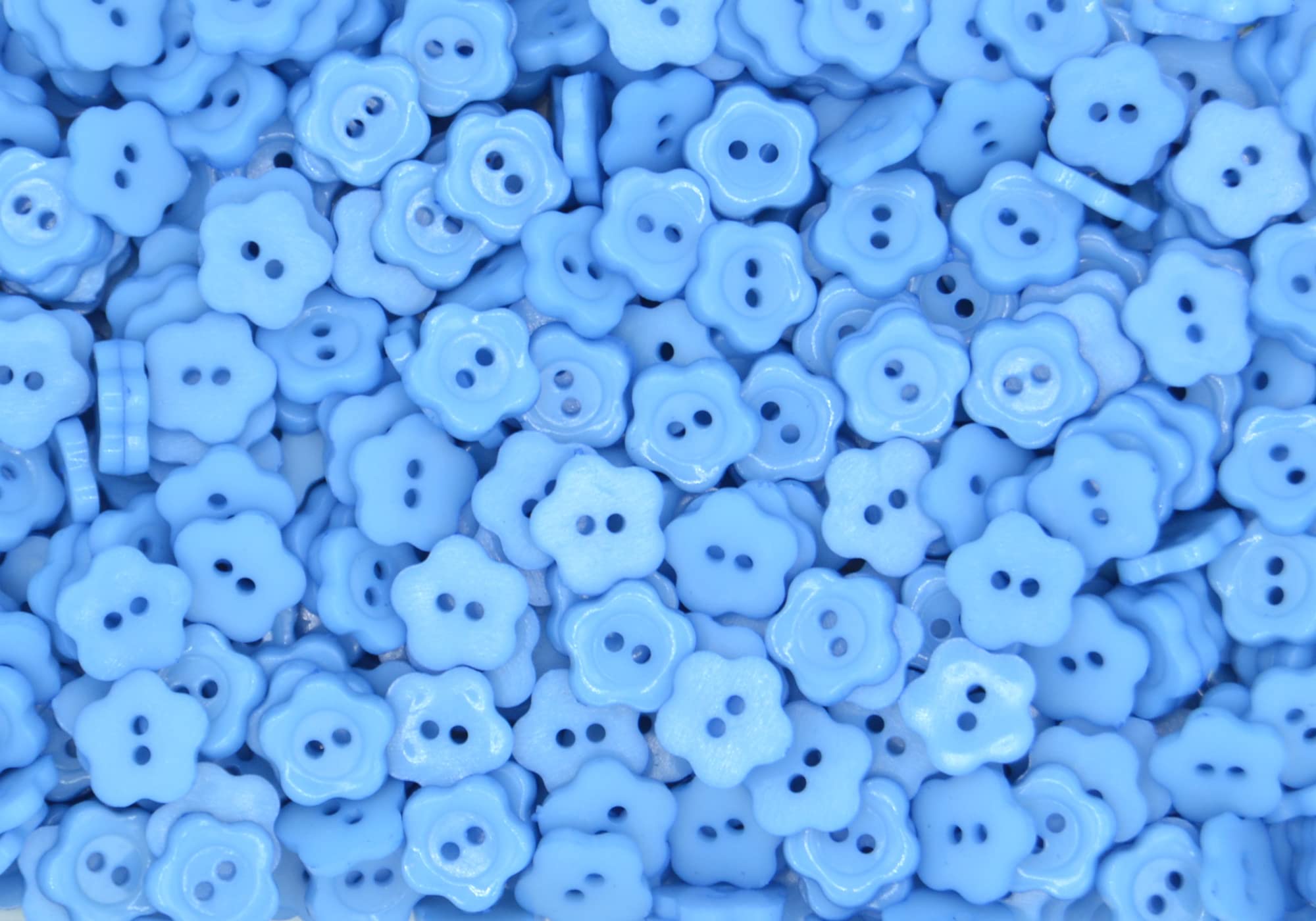 celloexpress Acrylic Buttons for Costumes and Children's Craft Projects - (Blue - Plum Blossom Flower 15mm, Pack of 50)