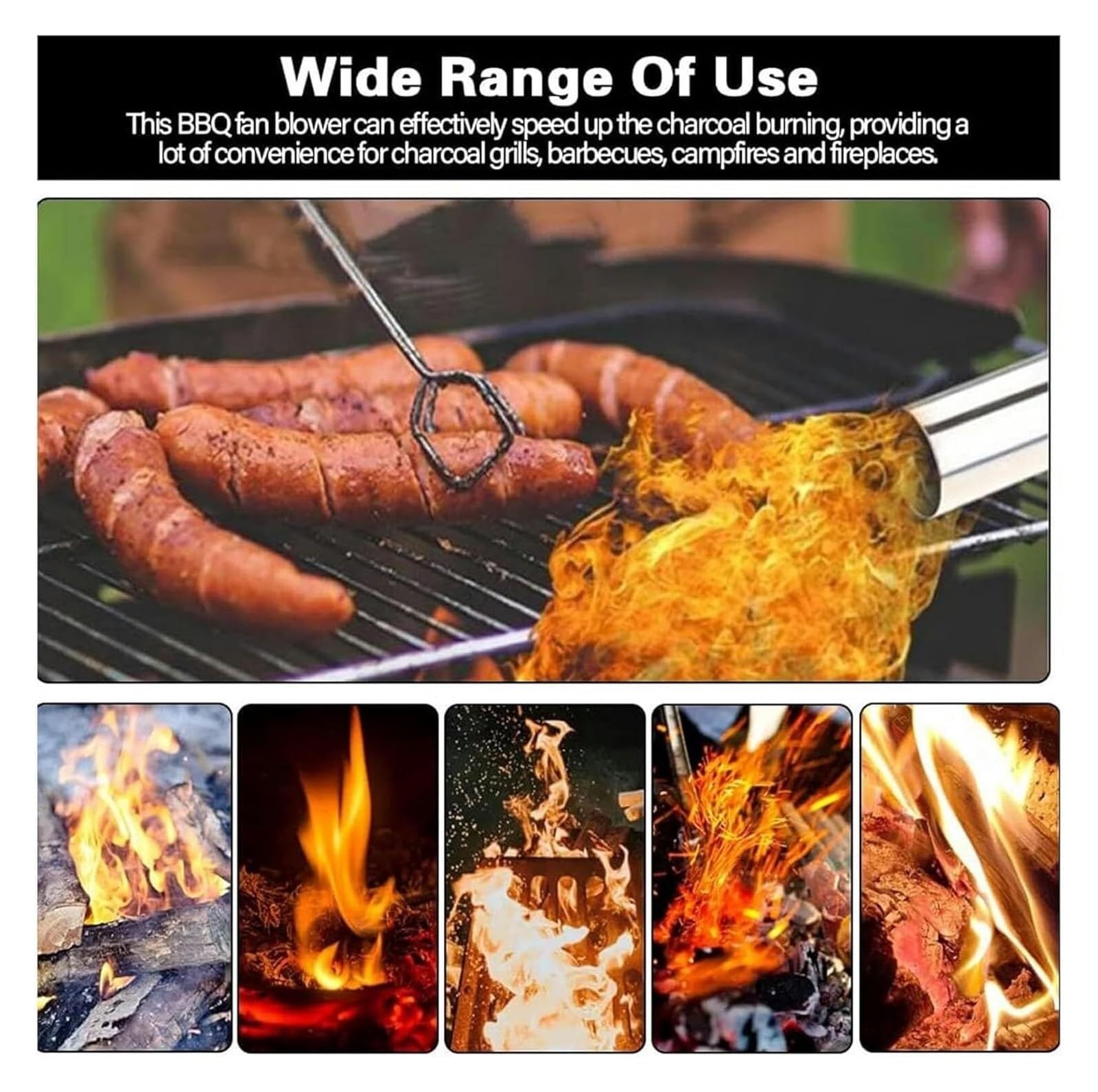 Handkurbelgebläse für Schmiede Schmiede & Holzkohlegrill, Feuerstarter Werkzeug für Camping & Kochzubehör