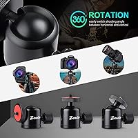 Vista 3 de Zeadio Mini cabeza de bola, con montaje de tornillo de 1/4" y 3/8" para cámaras, DSLR, monopie, deslizador