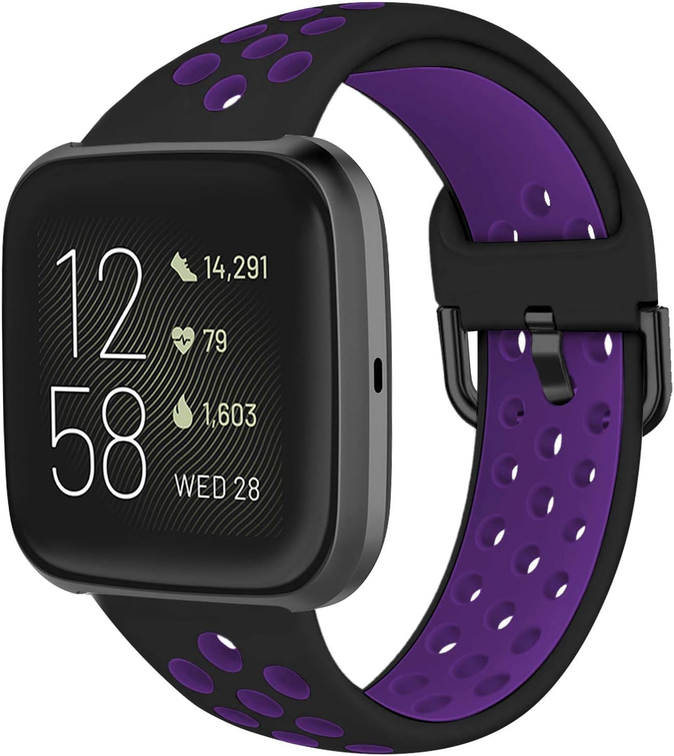 Acrbiutu Bands Compatible with Fitbit Versa/Versa 2 / Versa Lite, Soft Silicone Breathable Replacement Sport Accessory Watch Strap Wristband for Women Men