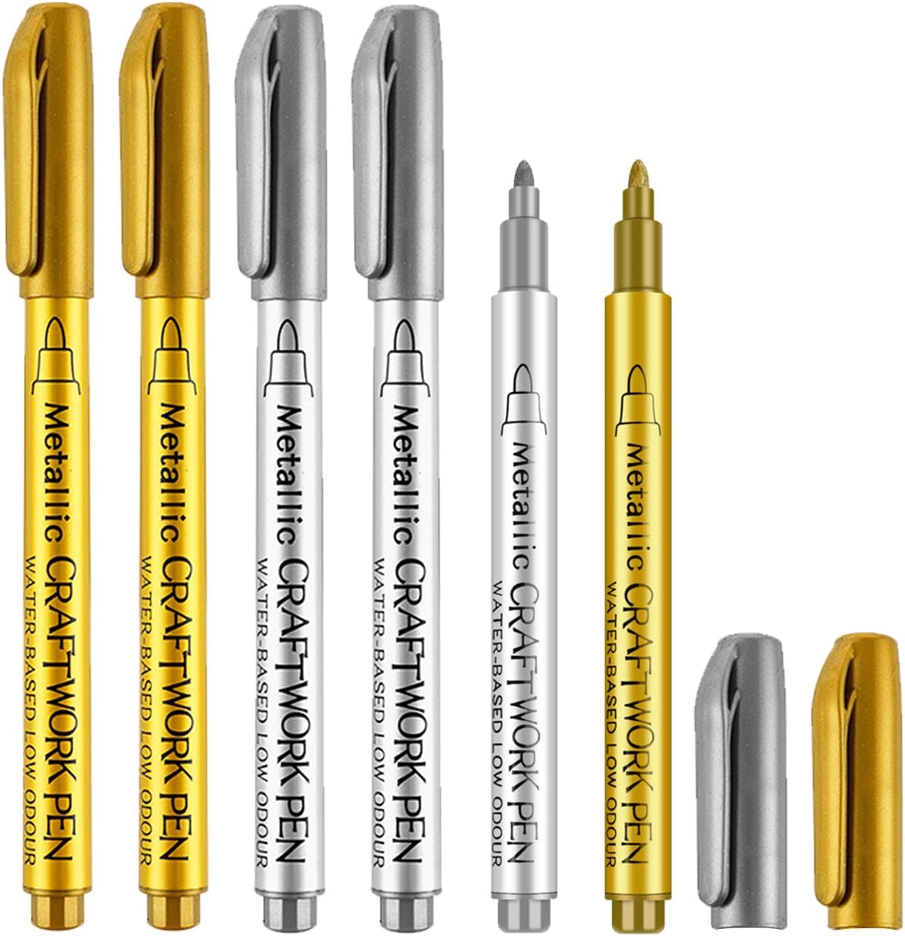 Welsberg Marqueurs Métalliques, 12 Couleurs Métallisées Avec Pointe De 1 à 2 Mm