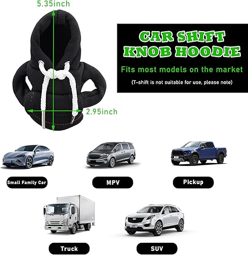 Miniatura 2 de 2 sudaderas con capucha para palanca de cambios de automóvil, divertido diseño de suéter de camisa, mini sudadera con capucha para palanca de