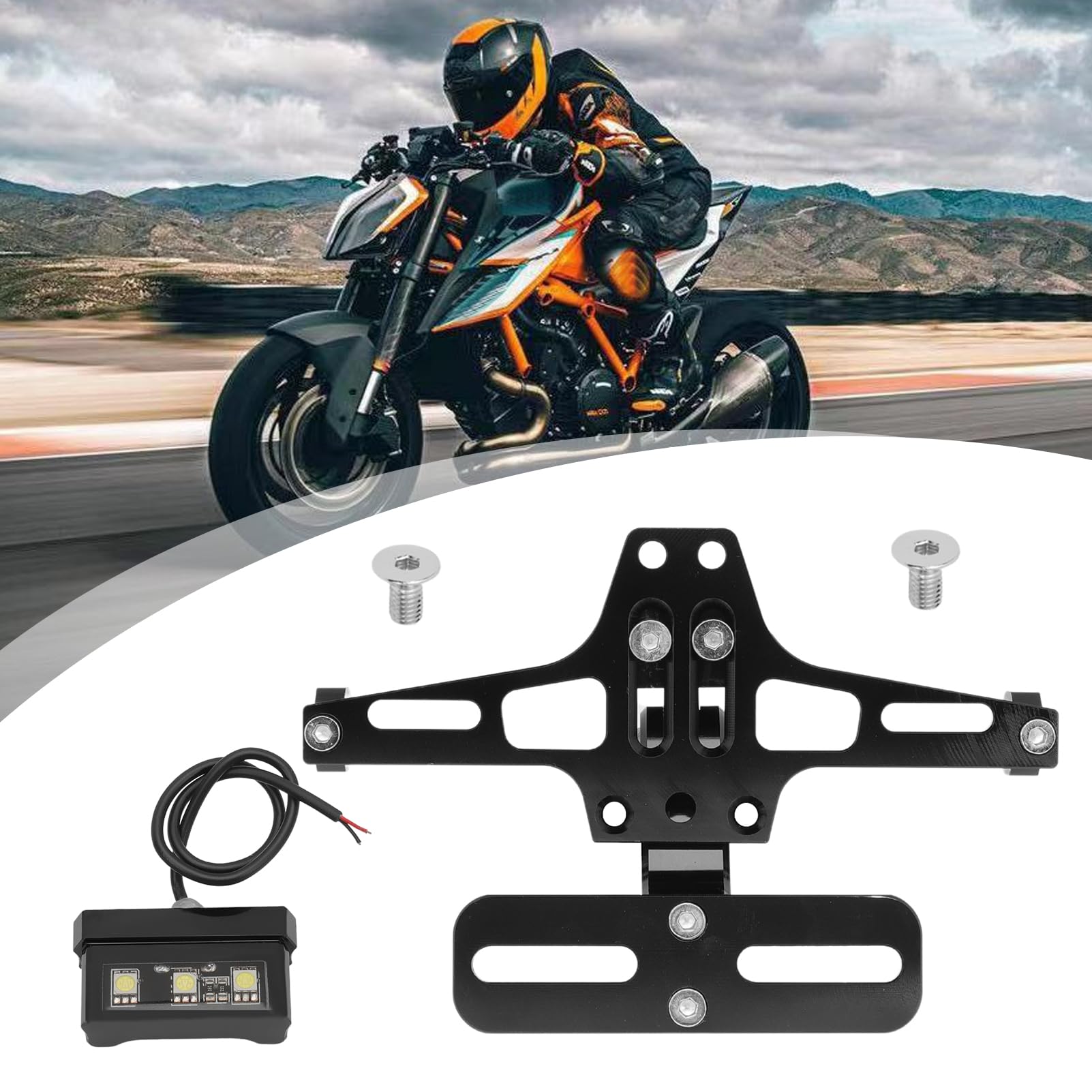 Staffa Portatarga Moto CNC Con Luce - Eliminatore Parafango Per Mt07 S1000rr M 675256