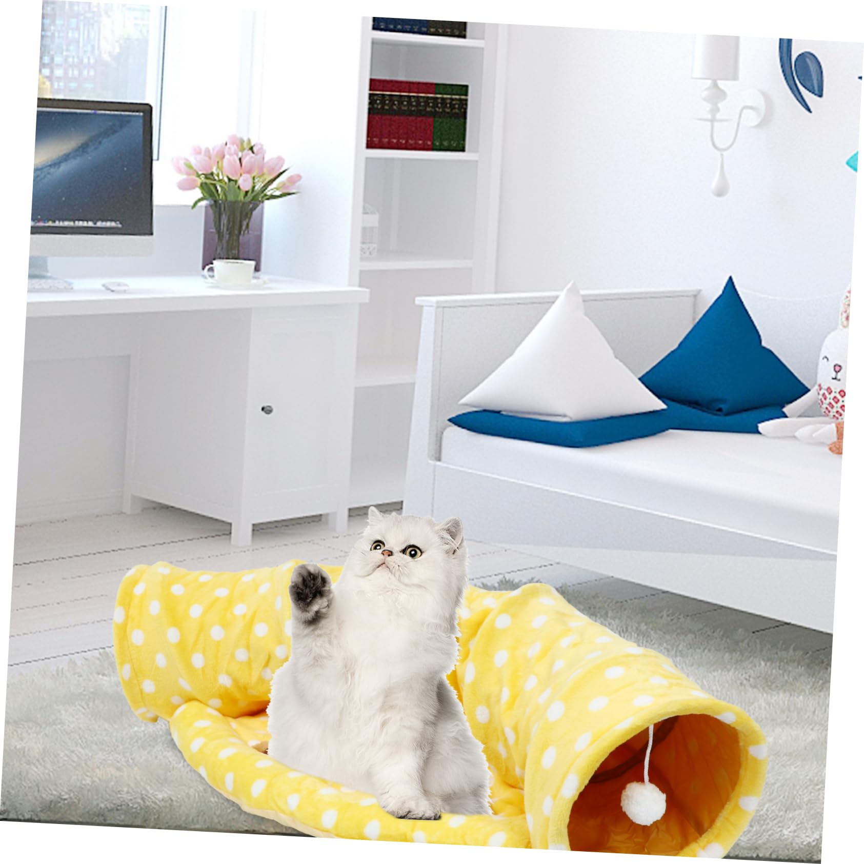 HEMOTON Tunnel Pliable pour Chat Jouet Tunnel-Tente Amusant pour Chat Et Chaton Nid Confortable