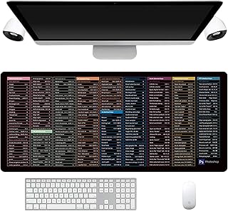 Quick Key Super Large Keyboard Pad,Keyboard Shortcuts Mouse Mat Computer Mat English Shortcut Key Mouse Pad Keyboard Shortcut Mousepad for Desk Pc, Laptop, Office (B, 80 x 30CM)