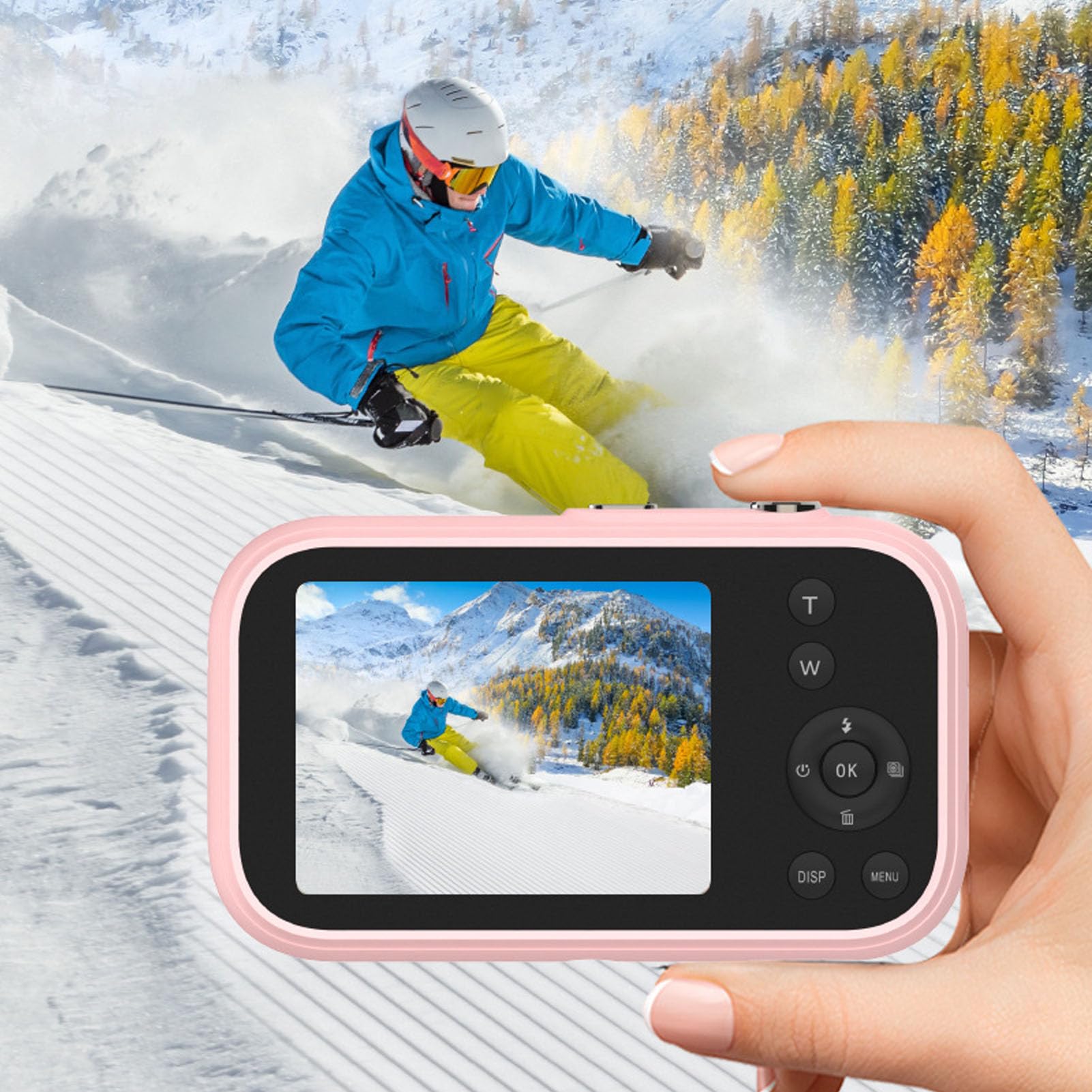 Aparat Cyfrowy, 2,8-calowy Aparat Dziecięcy z 16-krotnym Zoomem i 20 Filtrami, Kamera Wideo 4K, Przenośny Kompaktowy Aparat Dziecięcy 48 MP dla Chłopców, Dziewcząt, Studentów (#)
