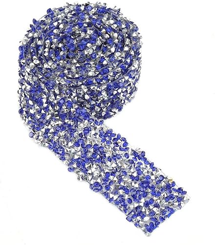 Miniatura 9 de Cinta de malla de diamantes de imitación, rollo de malla brillante de 1 yarda de 1 yarda de 1.18 pulgadas para decoraciones de boda, suministros de