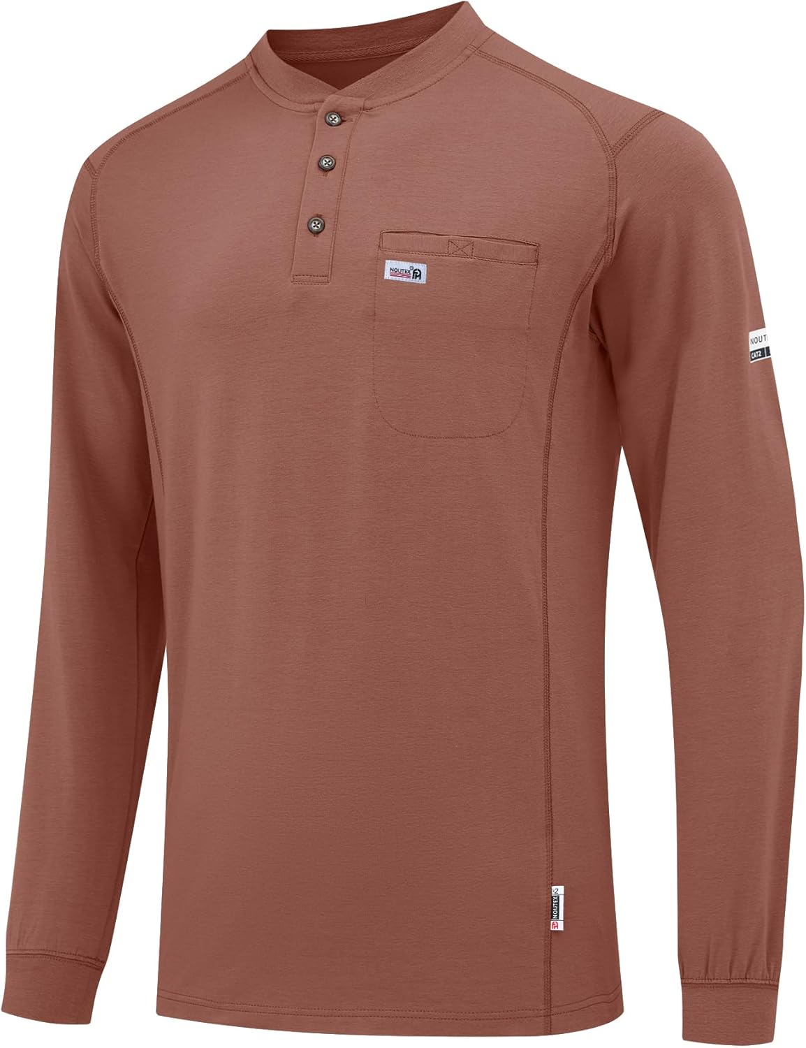 FR Shirts for Men 6oz Lightweight Stretch Work Shirt Flame Resistant Long Sleeve Henley Shirt CAT2 - Image 2
