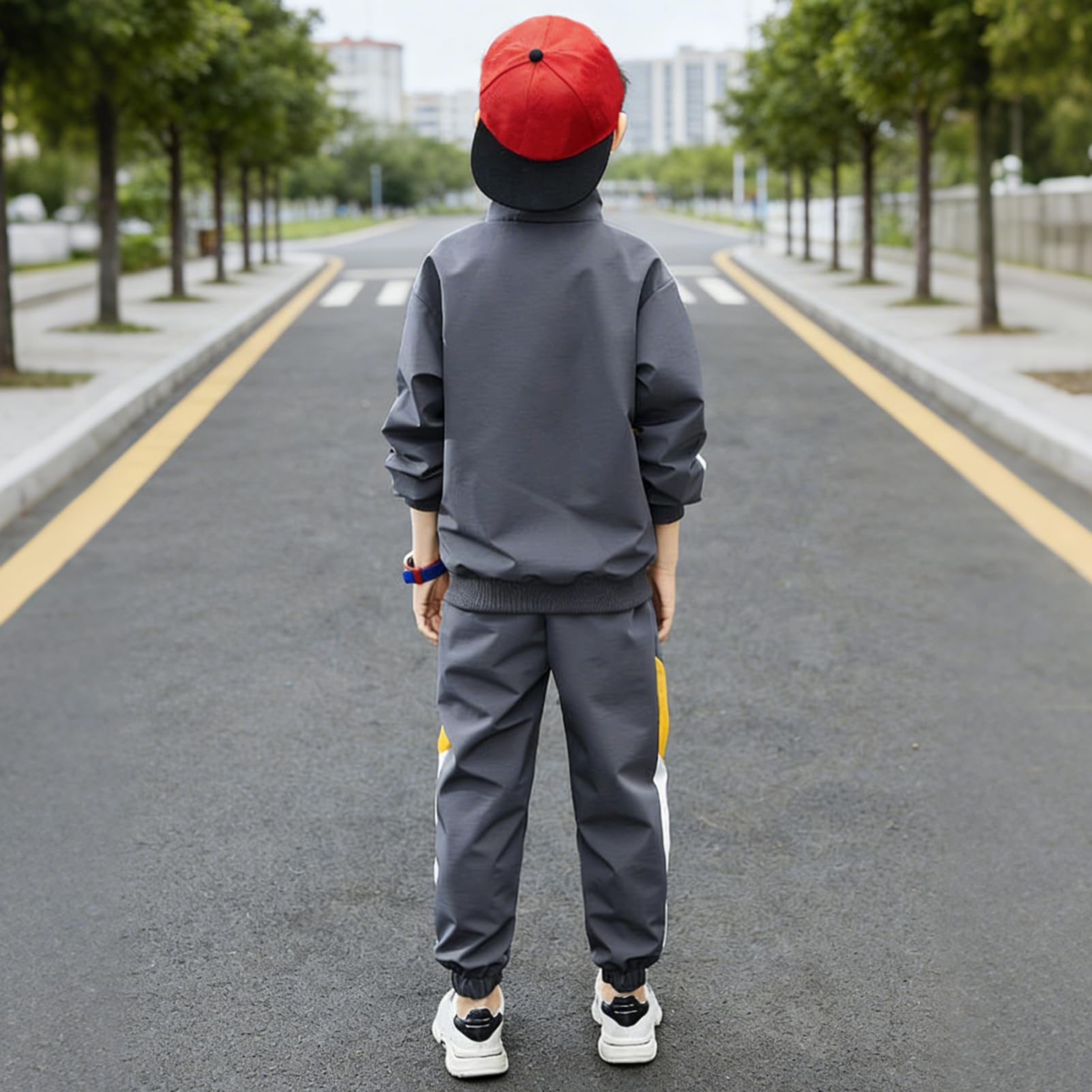 Conjunto Deportivo Niños 2 Piezas/3 Piezas Chandal Casual Chaqueta con Cremallera + Pantalón + Camiseta de Manga Larga