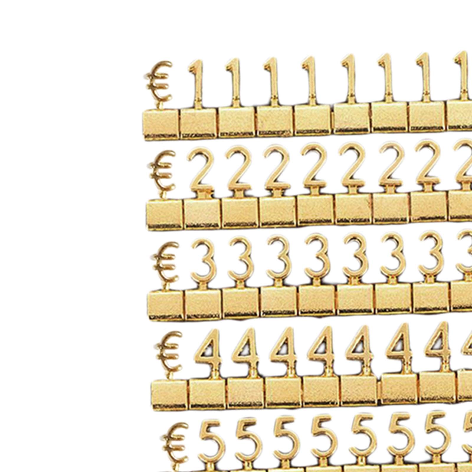 10 Stück Digitales Preisschild Cubes Preisdisplay Markierungsanhänger Kleidung Etikett Preismarker Preisetikett für Schmuckauslage Gefertigt Aus Legie, Golden