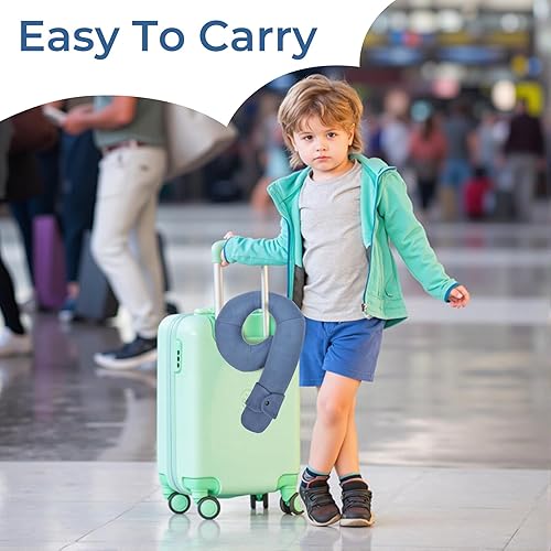 Miniatura 8 de COOLBEBE Almohada de cuello de viaje para niños, almohada suave para el cuello para viajar, cómoda almohada de viaje para automóvil y avión, regalos