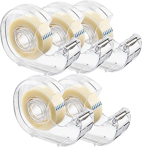 KIDMEN Cinta invisible cinta para escribir cinta reparable para oficina hogar escuela 5 rollos dispensados 07 x 1000 pulgadas